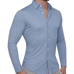 State and Liberty "The Dylan" Sky Blue Pique Button Down| Casual Long Sleeves|Long Sleeve Button Downs