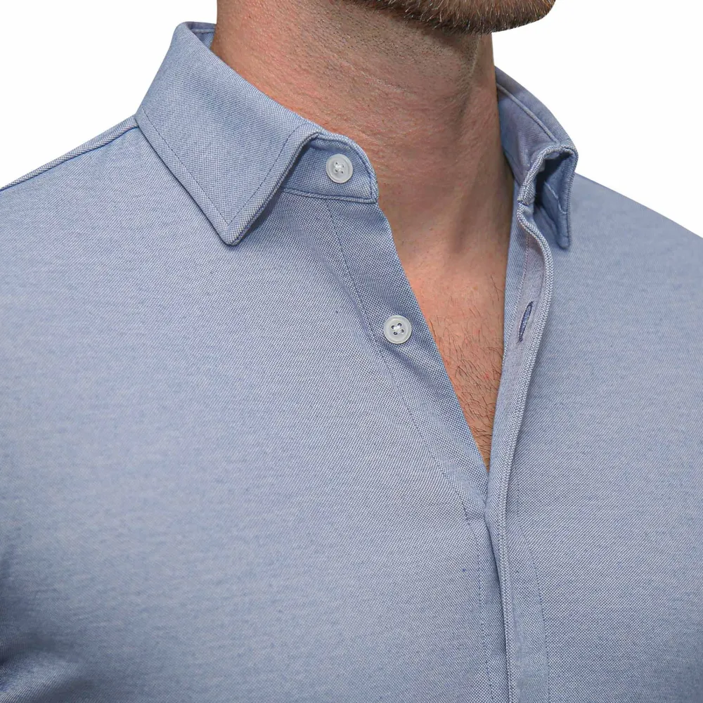 State and Liberty "The Dylan" Sky Blue Pique Button Down| Casual Long Sleeves|Long Sleeve Button Downs