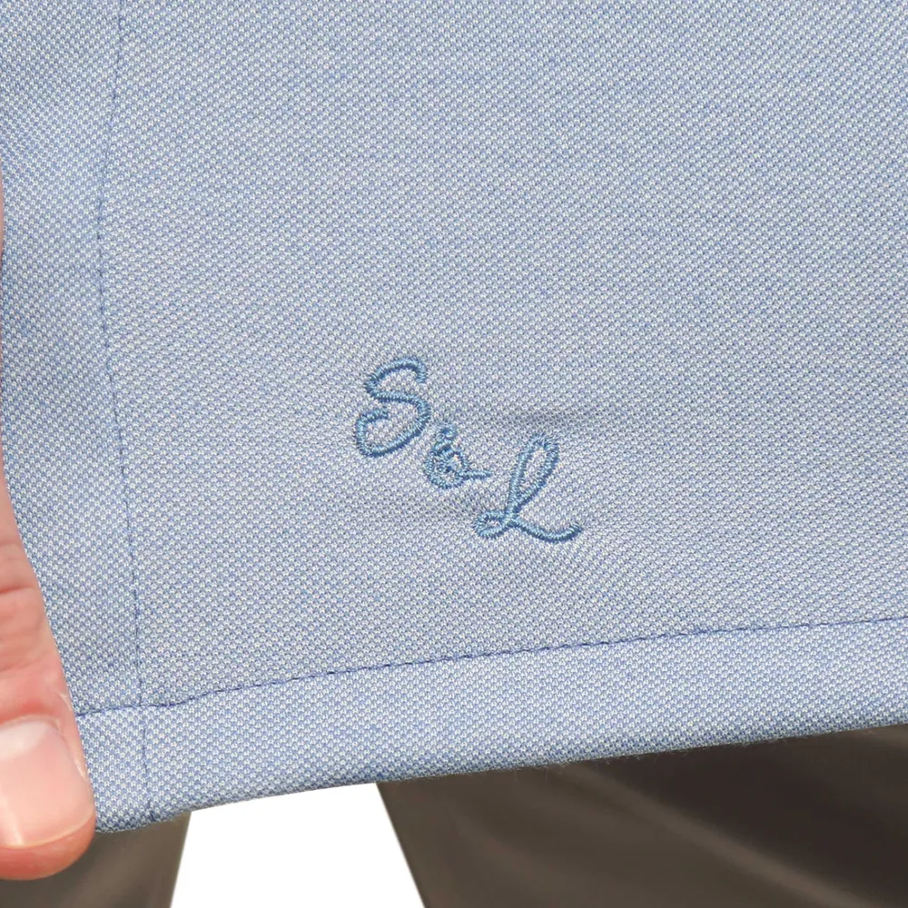 State and Liberty "The Dylan" Sky Blue Pique Button Down| Casual Long Sleeves|Long Sleeve Button Downs