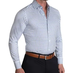 State and Liberty "The Elias" Light Navy Windowpane| Dress Shirts