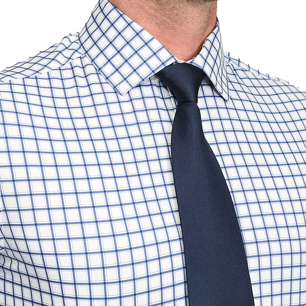 State and Liberty "The Elias" Light Navy Windowpane| Dress Shirts