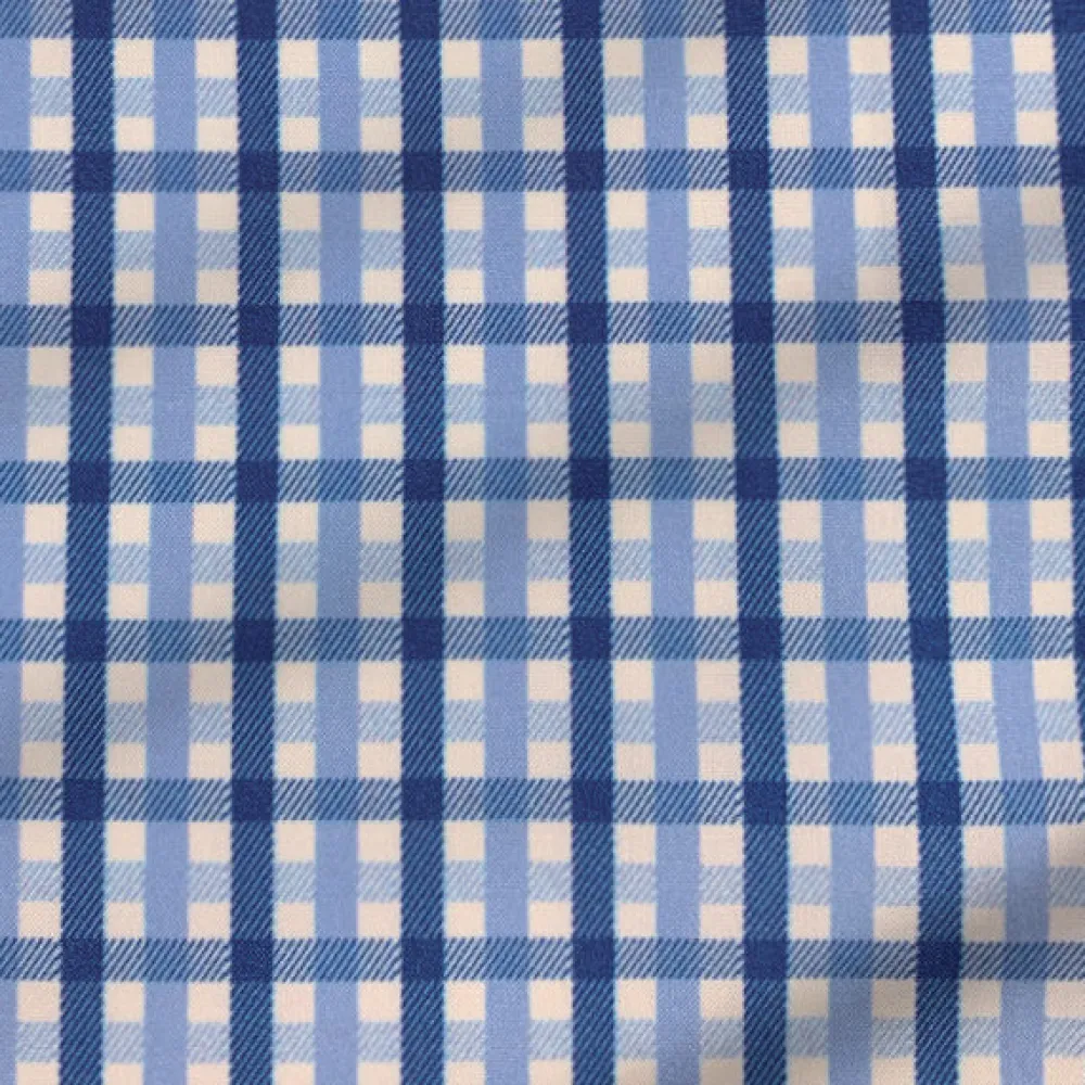 State and Liberty "The Emmett" Light Blue, White & Navy Mid Check| Dress Shirts