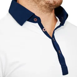 State and Liberty "The Felix" Blue on White Polo| T-shirts|Short Sleeve Button Downs