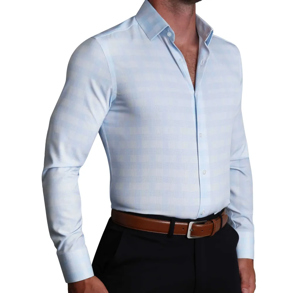 State and Liberty "The Flynn" Light Blue & White Plaid| Dress Shirts