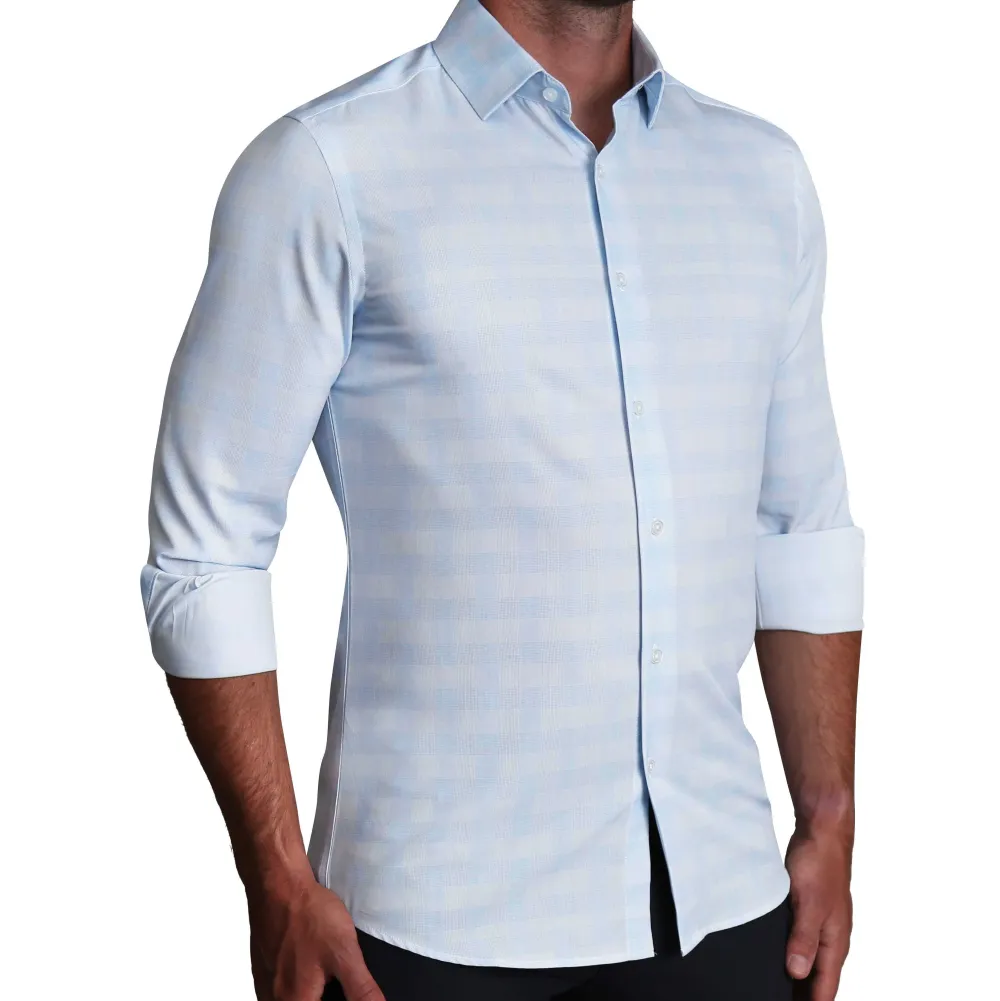 State and Liberty "The Flynn" Light Blue & White Plaid| Dress Shirts