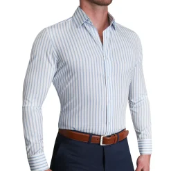 State and Liberty "The Francisco" Light Blue Mid-Stripe| Dress Shirts