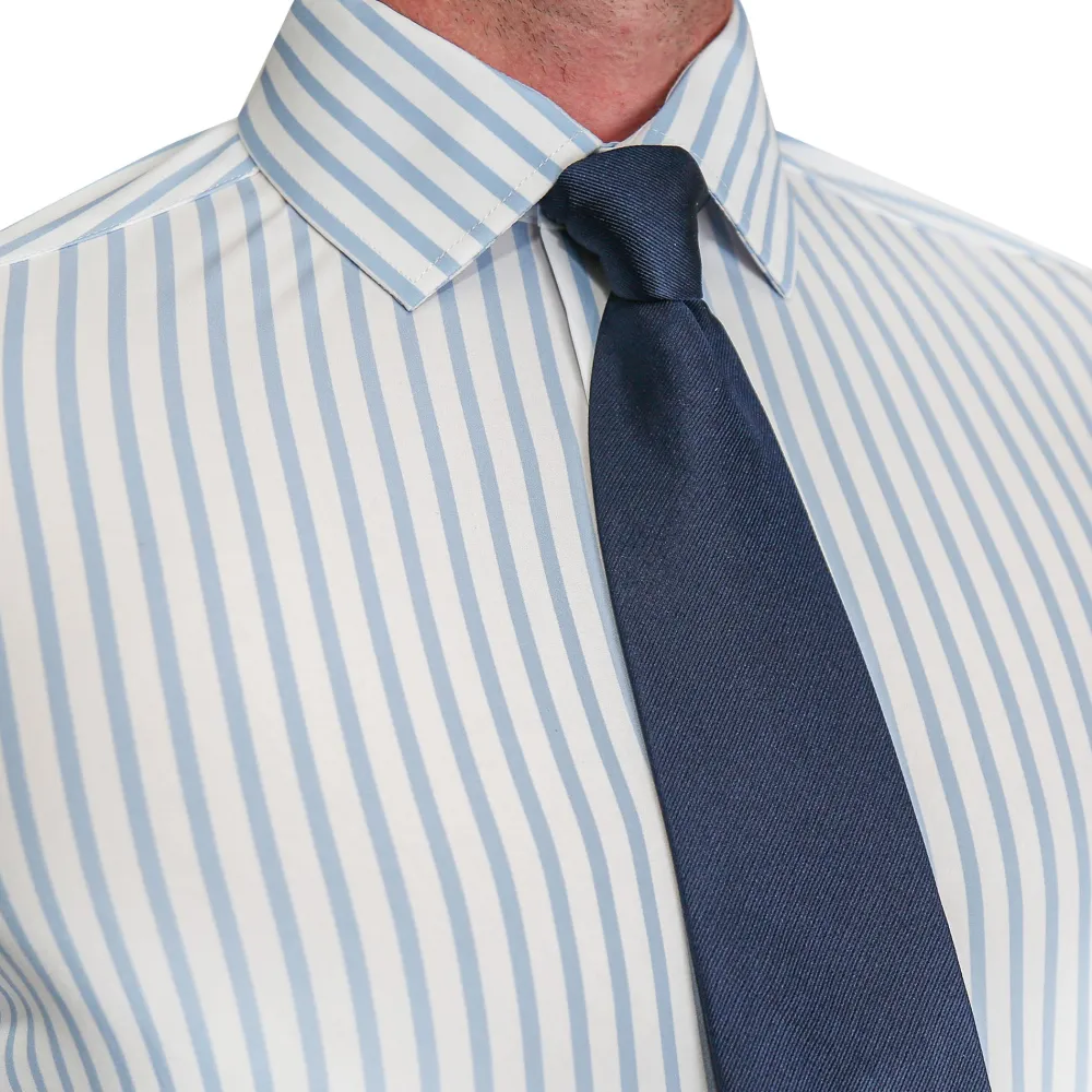 State and Liberty "The Francisco" Light Blue Mid-Stripe| Dress Shirts