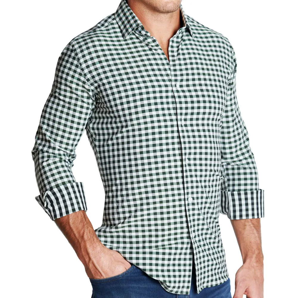 State and Liberty "The Fuller" Forest Green and Black Check| Dress Shirts