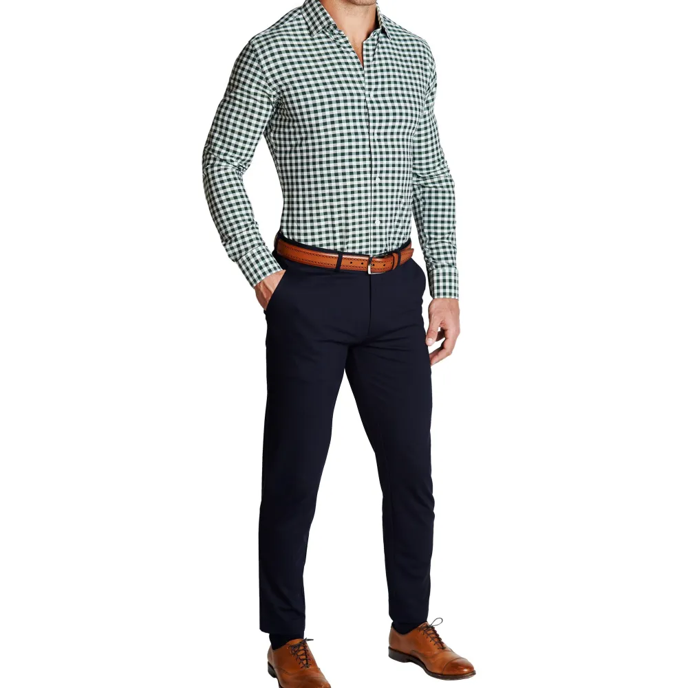 State and Liberty "The Fuller" Forest Green and Black Check| Dress Shirts