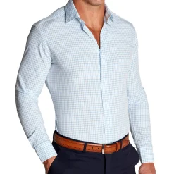 State and Liberty "The George" Light Blue Windowpane| Dress Shirts