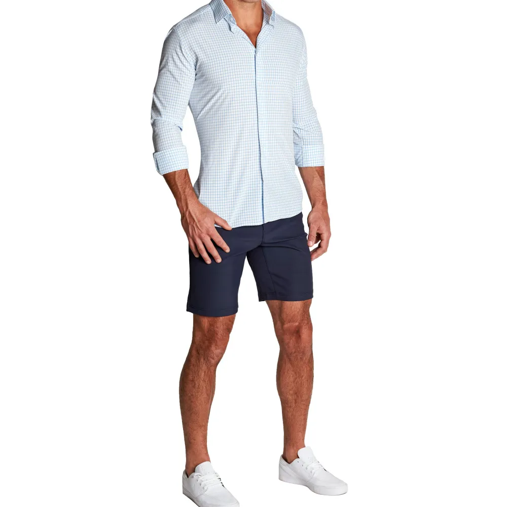 State and Liberty "The George" Light Blue Windowpane| Dress Shirts