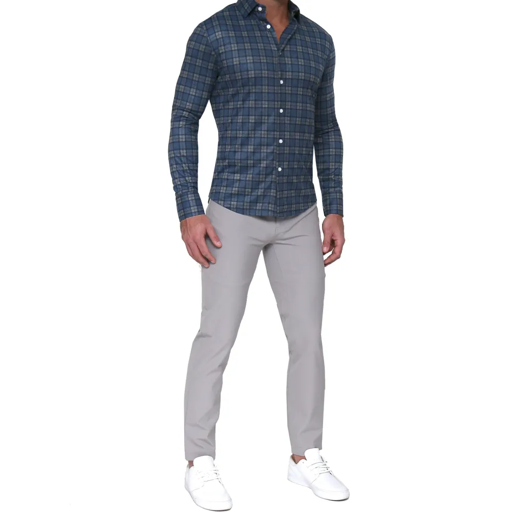 State and Liberty "The Gregory" Blue, Tan, & Teal Plaid Button Down| Casual Long Sleeves|Long Sleeve Button Downs