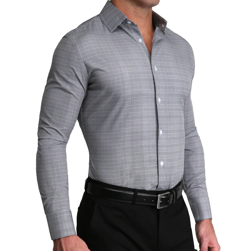 State and Liberty "The Gunnar" Grey and Black Plaid| Dress Shirts