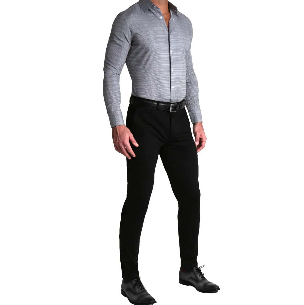 State and Liberty "The Gunnar" Grey and Black Plaid| Dress Shirts