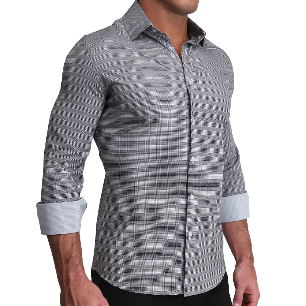 State and Liberty "The Gunnar" Grey and Black Plaid| Dress Shirts