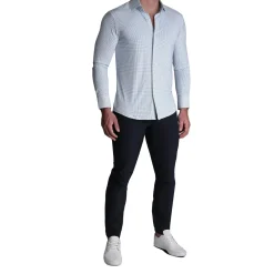 State and Liberty "The Guy" Sport Shirt - Navy & Light Blue Plus Print| Casual Long Sleeves|Long Sleeve Button Downs