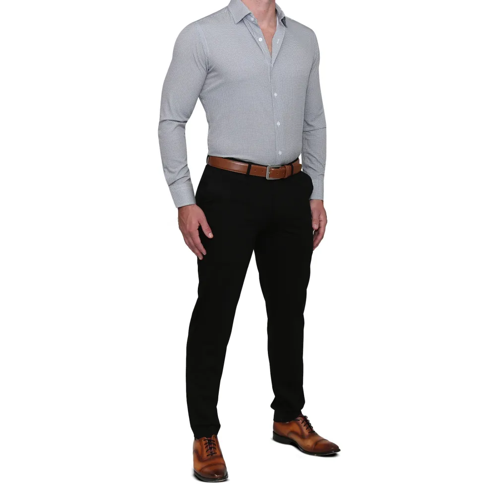 State and Liberty "The Harris" Grey Roped Windowpane| Dress Shirts