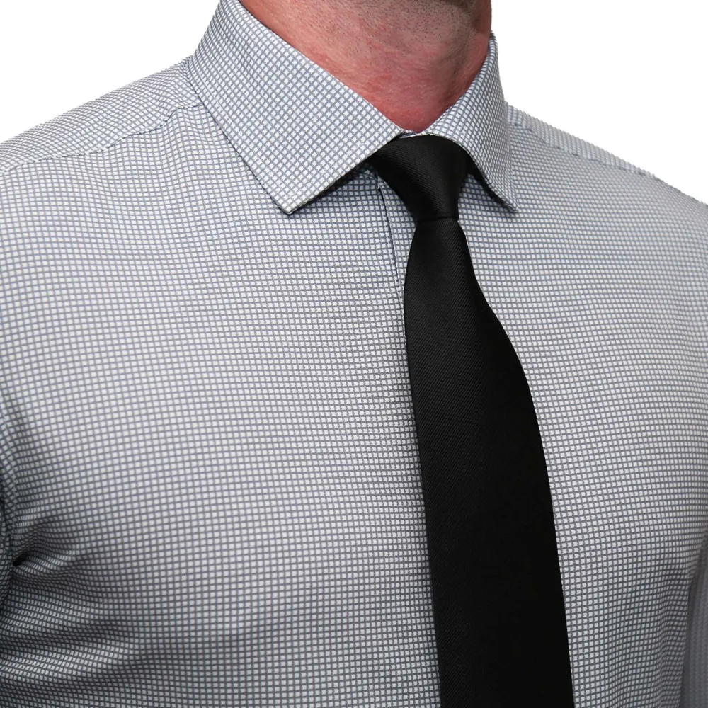 State and Liberty "The Harris" Grey Roped Windowpane| Dress Shirts