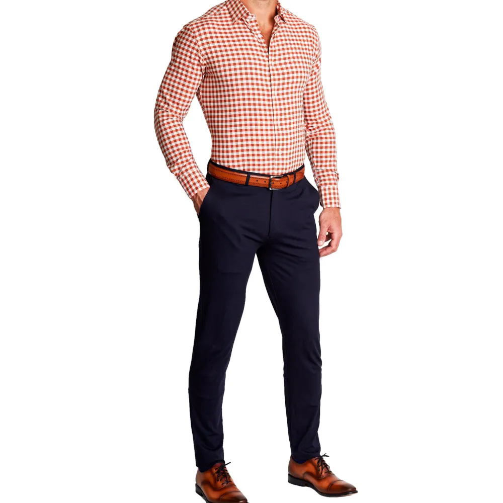 State and Liberty "The Harrison" Orange Big Check| Dress Shirts