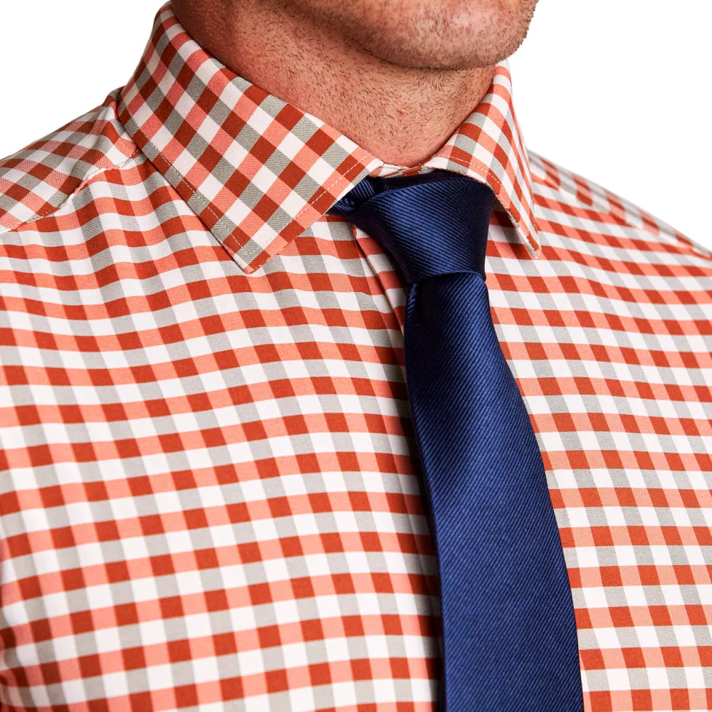 State and Liberty "The Harrison" Orange Big Check| Dress Shirts