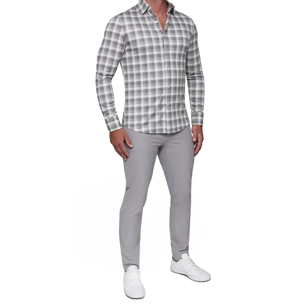 State and Liberty "The Holden" Grey Plaid Casual Button Down| Casual Long Sleeves|Long Sleeve Button Downs