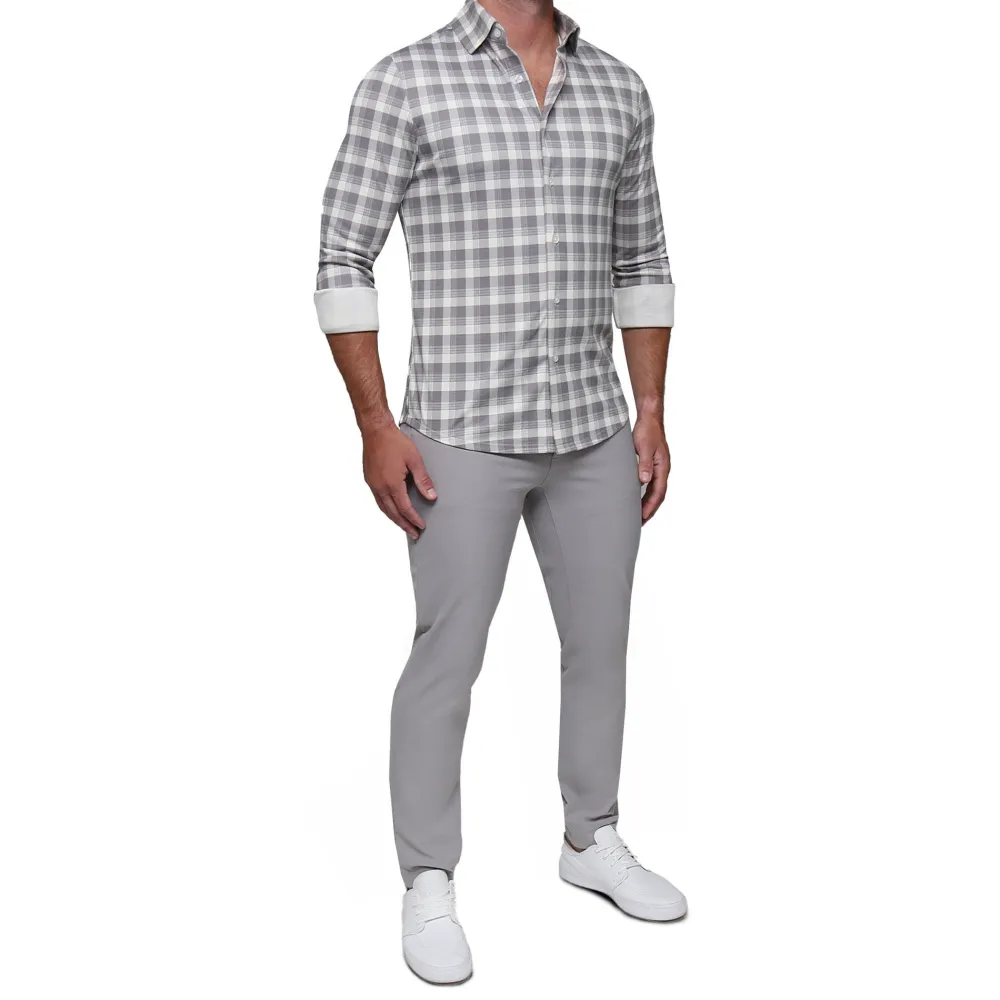 State and Liberty "The Holden" Grey Plaid Casual Button Down| Casual Long Sleeves|Long Sleeve Button Downs