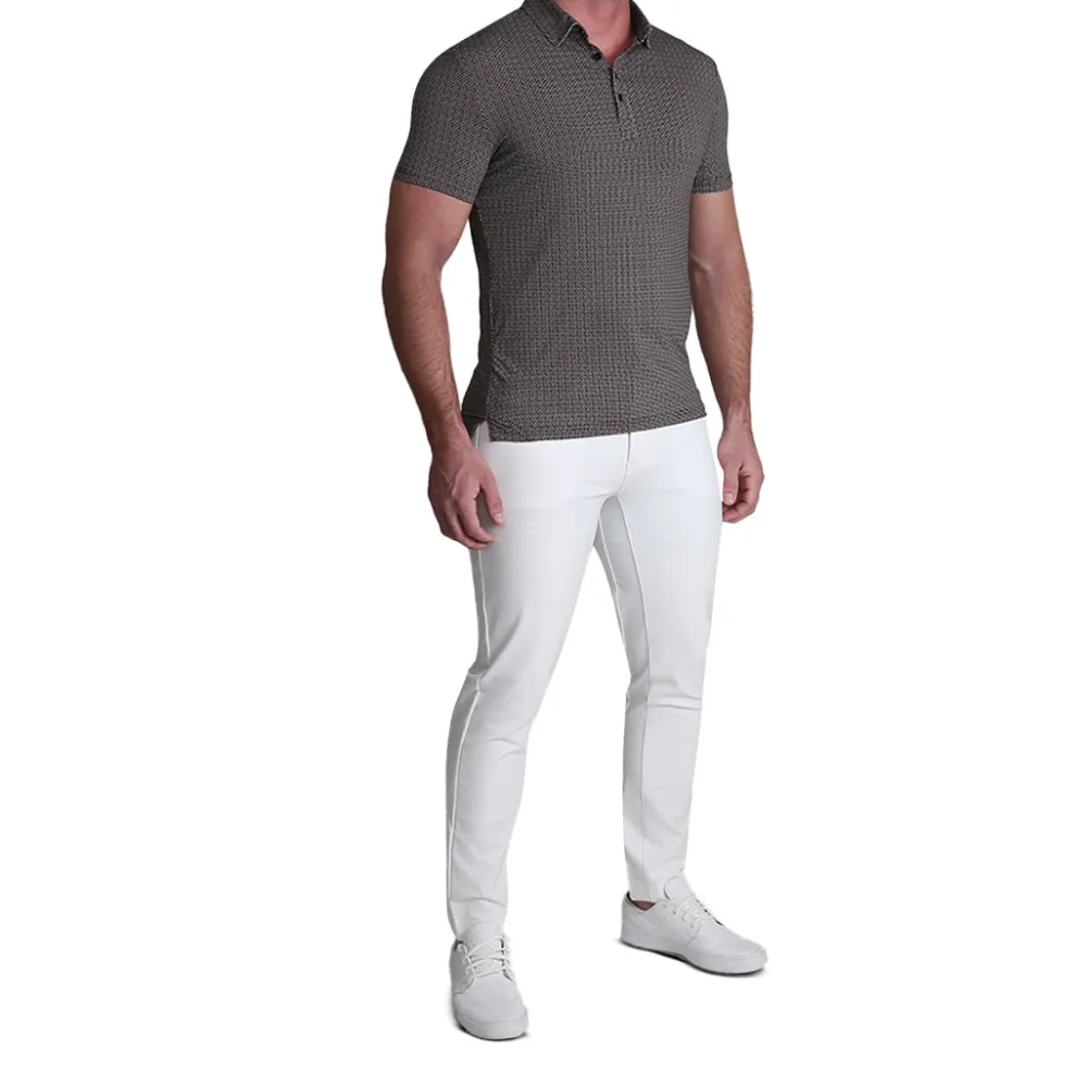 State and Liberty "The Horton" Brown with Abstract Oval| Short Sleeve Button Downs|Polos