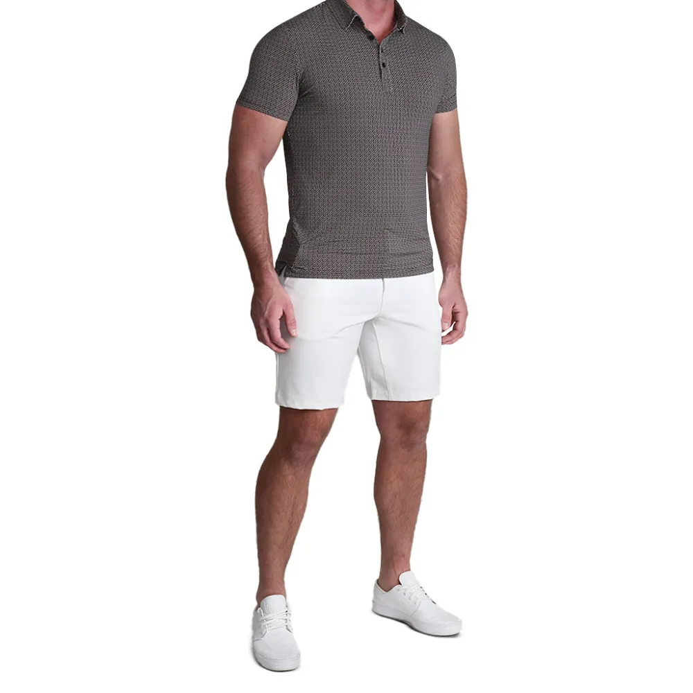 State and Liberty "The Horton" Brown with Abstract Oval| Short Sleeve Button Downs|Polos