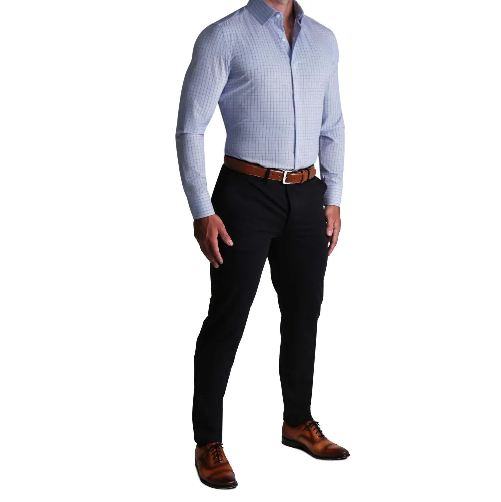 State and Liberty ''The Ivaan" Blue & Purple Double Grid| Dress Shirts