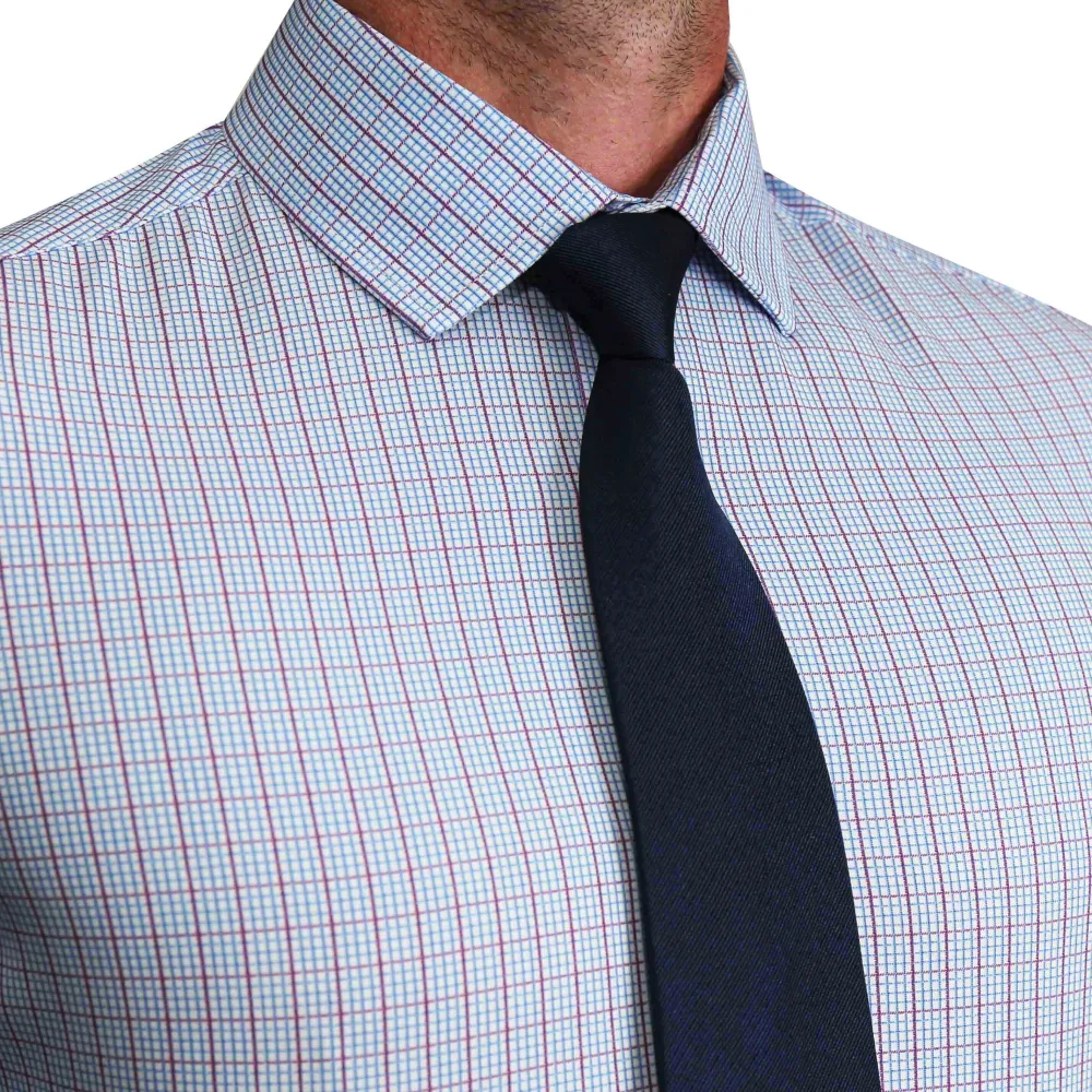 State and Liberty ''The Ivaan" Blue & Purple Double Grid| Dress Shirts