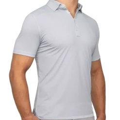 State and Liberty "The Jay" Grey & White Mini Weave Polo| Short Sleeve Button Downs|Polos