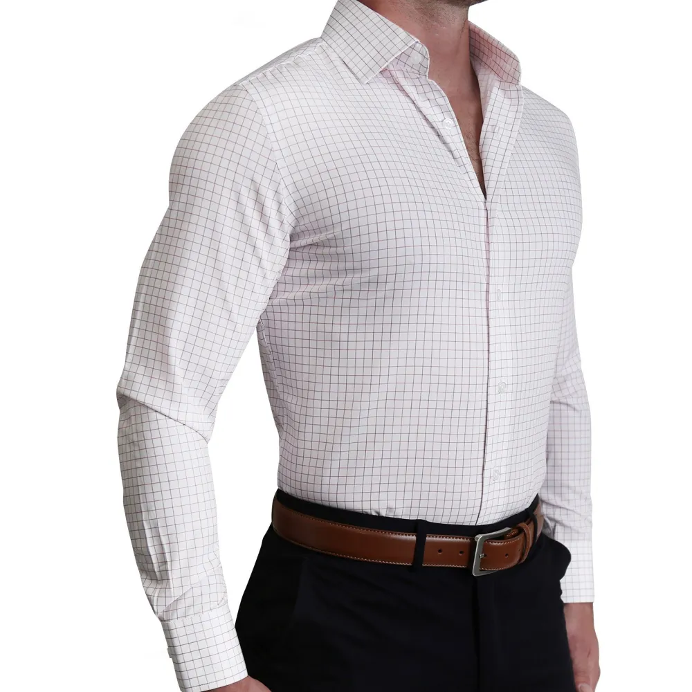 State and Liberty "The Julius" Maroon Windowpane| Dress Shirts
