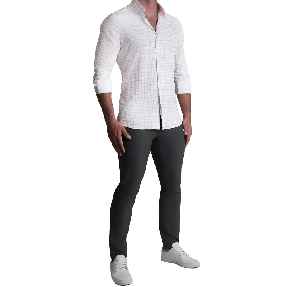 State and Liberty "The Julius" Maroon Windowpane| Dress Shirts