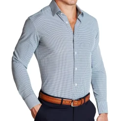 State and Liberty "The Justin" Navy, Grey and White Mini Check| Dress Shirts