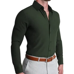 State and Liberty "The Kelce" Solid Dark Olive Green| Dress Shirts
