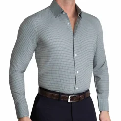 State and Liberty "The La Porta" Green, White, & Black Mini Double Check| Dress Shirts