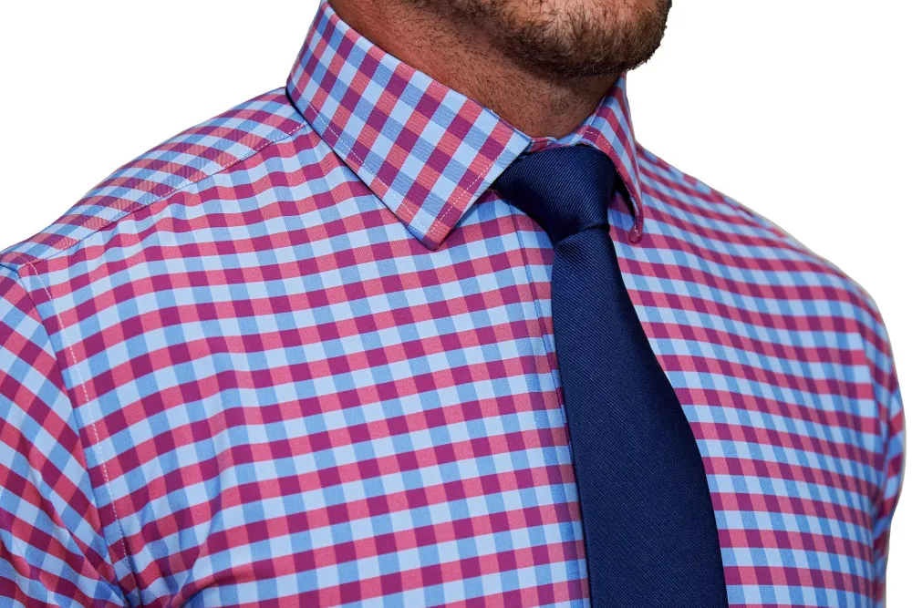 State and Liberty "The Langford" Red and Blue Big Gingham| Dress Shirts