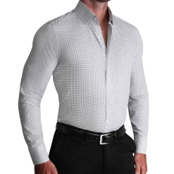 State and Liberty "The Luca" Black Dashed Mini Grid| Dress Shirts