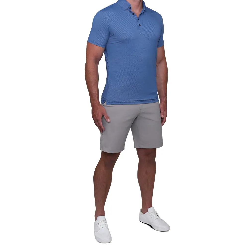 State and Liberty "The Luke" Blue Mini Crown Check| Short Sleeve Button Downs|Polos