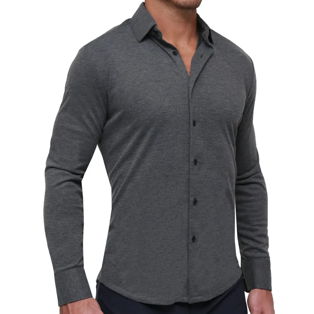 State and Liberty "The Mackinac" Heathered Charcoal Casual Button Down| Casual Long Sleeves|Long Sleeve Button Downs