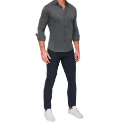 State and Liberty "The Mackinac" Heathered Charcoal Casual Button Down| Casual Long Sleeves|Long Sleeve Button Downs