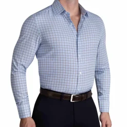 State and Liberty "The Marcus" Brown, White, & Light Blue Windowpane| Dress Shirts