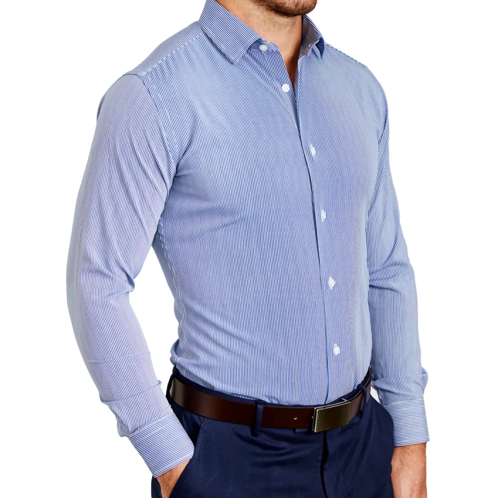 State and Liberty "The Marshall" Blue Pinstripe| Dress Shirts