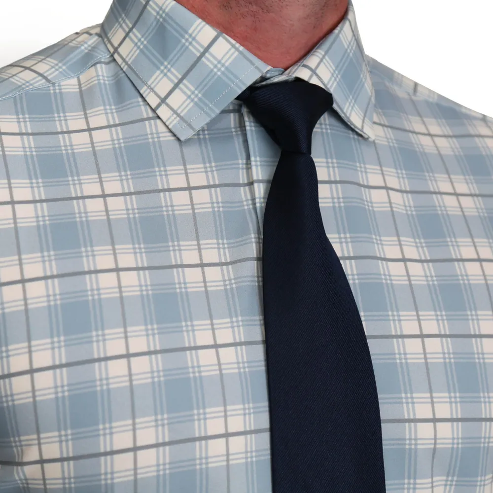 State and Liberty "The Mello" Light Blue & Grey Multi Plaid| Dress Shirts