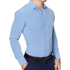 State and Liberty "The Merrill" Blue Micro Check| Dress Shirts