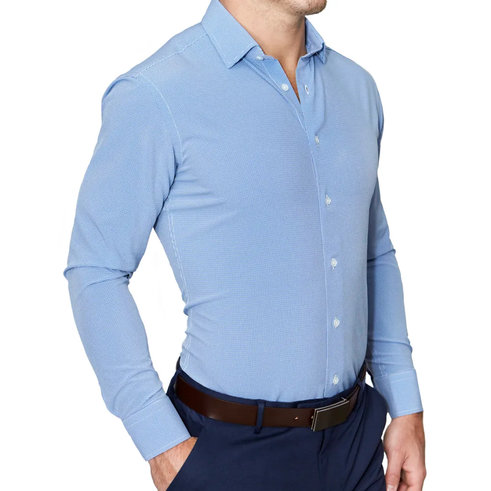State and Liberty "The Merrill" Blue Micro Check| Dress Shirts