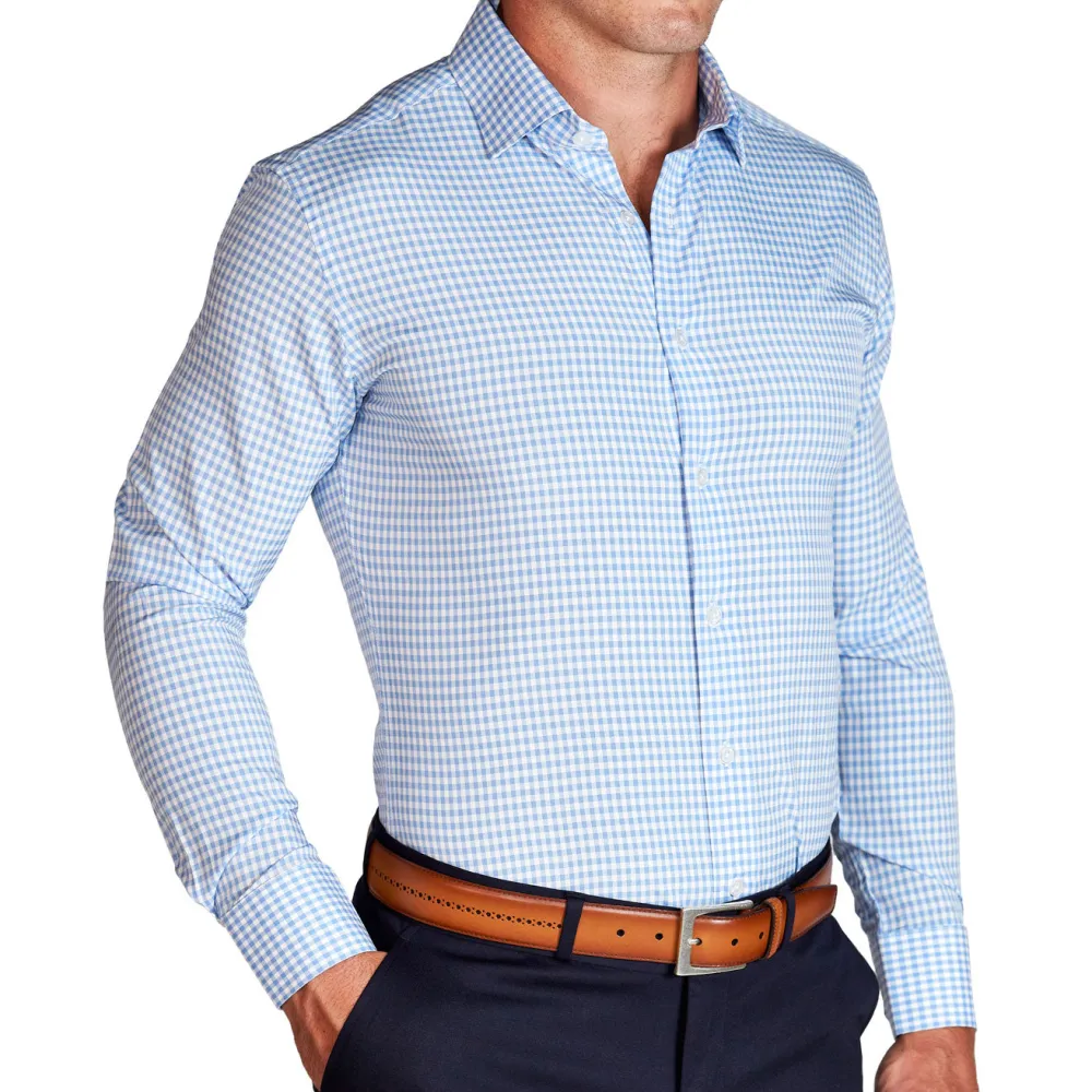 State and Liberty "The Mills" Light Blue Gingham| Dress Shirts