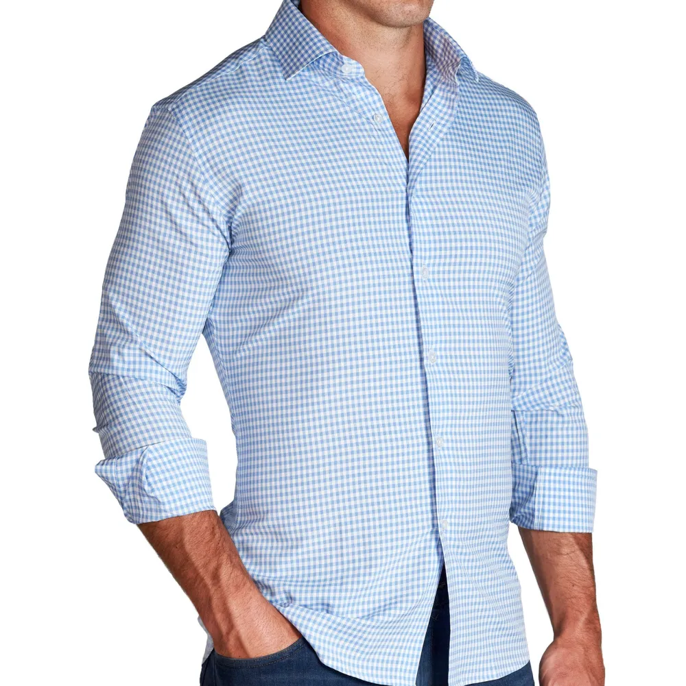 State and Liberty "The Mills" Light Blue Gingham| Dress Shirts