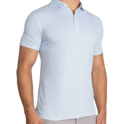 State and Liberty "The Nantucket" White & Light Blue Paisley Polo| Short Sleeve Button Downs|Polos