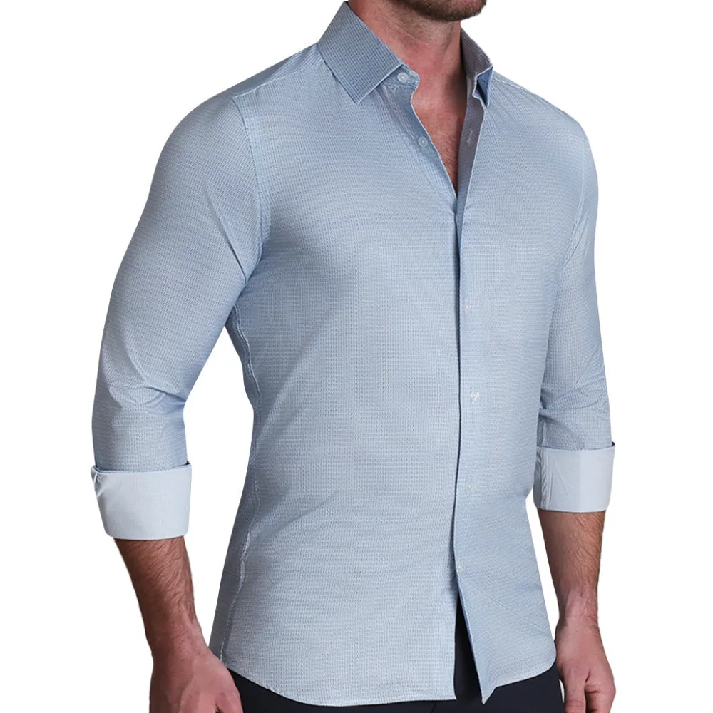 State and Liberty "The Niko" Blue Mini Lock| Dress Shirts